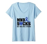 Womens MND SUCKS but we are strong MND Awareness broken heart V-Neck T-Shirt