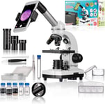 Biolux Sel Kit De Microscope Pour Élèves Avec Éclairage,Adaptateur Pour Smartphone,Étui Rigide,Kit D'Expérimentation Et De Nombreux Accessoires