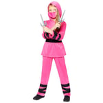 Amscan 9918147 - Girls Pink & Black Ninja Fancy Dress Costume with Mask Age: 10-12yrs