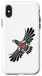 Coque pour iPhone X/XS Art amérindien style totem aigle esprit animal Alaska