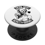 Dead Sexy Zombie Girl Beauty and Brain Drôle Halloween PopSockets PopGrip Interchangeable