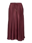 Lexington Clothing Della Satin Skirt Knälång Kjol Röd [Color: DARK RED ][Sex: Women ][Sizes: M ]