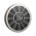 Paris Prix - Horloge Murale Ronde à Led 'Ozua' 80cm Argent