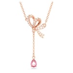 Swarovski Collier Pendentif nœud en Y Volta, plaqué ton or rosé