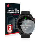 Savvies Tempered Glass Screen Protector (3 Pack) compatible with Garmin Approach S42-9H Hardness, Scratch Resistant