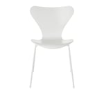 Fritz Hansen - Sjuan 3107 stol bokfanér stålstativ vit monochrome white - Matstolar - Arne Jacobsen - Vit - Trä