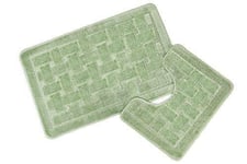 Emma Barclay Bath Mat Pedestal Set, Polypropylene, Sage Green, 50 X 80 Cm, 50 X