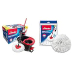 Vileda Easy Wring and Clean Microfibre Mop/Bucket with Power Spin Wringer and Mop Refill Head