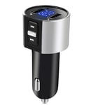 Bluetooth FM Transmitter Wireless Car Charger Adapter with LED Screen Display Hands-Free Calls Dual USB Port Music Player compatible devices