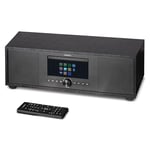 MEDION P66400 Système Audio 2.1 All in One avec subwoofer (Dab+, CD, MP3, Spotify Connect, Amazon Music, Radio FM PLL, USB, AUX, Réveil, Mise en Veille Automatique) Anthracite