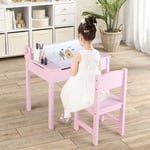 Maisonchic - Bureau pour Enfants Rose avec Tabouret et Plateau Rabattable CW8215 Maison Chic