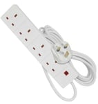 Extra Long 10 Meter 4 Way 13Amp Multiple Plug In Socket Extension Lead White