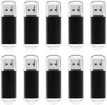 Clé USB 8Go, TOPESEL Lot de 10 Clés USB 2.0 8 Go Clef USB Pendrive Lecteur USB Flash Drive Mémoire de Stockage Externe pour Ordinateurs Télévision Voiture Xboxonex, Cadeaux pour Étudiants (Noir)