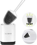 ASOBEAGE Toilet Brush,Deep Cleaner Silicone Toilet Brushes with No-Slip Long Pl