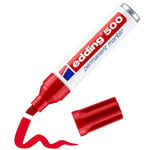 edding 500 Permanent Marker - Red - 1 Pen - Chisel Tip 2-7 mm - Waterproof, Quic