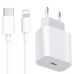 Iphone laturi Apple 11/12/13 Usb-c power 20w+2m datakaapeli Eu-pistoke