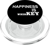 Black Phone Holder Pop Out Grips Happiness is Whiskey Quote PopSockets PopGrip pour MagSafe