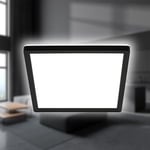 BRILONER - Plafonnier LED à lumière indirecte, plat, lumière blanc neutre, lampe LED, plafonnier LED, lampe de salon, panneau LED, lampe de cuisine, plafonnier, 24x24x3 cm, noir