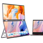 InnoView Laptop Screen Extender 15.6" Dual Monitors (Wins/Mac) Stacked Foldable Triple Monitor 1080P Portable Monitor for Laptop 90°/180° Automatic Rotation