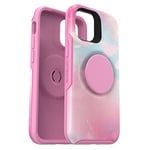 OtterBox avec Apple iPhone 12 mini, coque antichoc fine avec PopSockets intégrés PopGrip, Otter + Pop Symmetry Series - Daydream - Rose