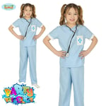 Kids Vet Costume Boys Girl Animal Hospital Pet Uniform Childs Fancy Dress Outfit