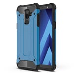 Samsung Galaxy J8 (2018) Armor Guard TPU ja PC Hybriidi Takasuoja Kuori - Vaalean Sininen Tummansininen