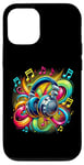 Coque pour iPhone 12/12 Pro Casque hip-hop urbain rétro vintage dj fantaisie graffiti