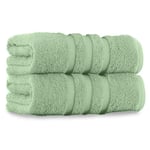 GC GAVENO CAVAILIA Large Towels Bath Sheet 2 Pack - 100% Egyptian Cotton Towels Jumbo Bath Sheet - Highly Water Absorbent & Quick Dry Extra Large Towels - Easycare & Durable - Sage Green