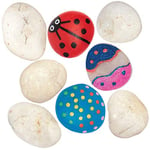 Baker Ross AT759 White Painting Stones - Pack of 20, Pebbles for Painting, Great Painting Kit for Kids with White Decorative Stones and Pebbles for Crafts