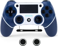 Manette Sans Fil Compatible Pour Ps4/Pro/Slim, Manette Compatible Avec Ps4/Pc, Manette Avec Double Vibration Shock, Gyroscope 6 Axes, Turbo, Batterie 1000mah, Pavé Tactile, Audio, M1/M2