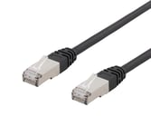 DELTACO CAT 6 Cable with shield with foil and copper braid (SFTP) 2m Patch cable Black