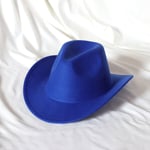 Fedora Solid Color Cowboy Hat Roll Brim Sticky Hat Syksy- ja talvihattu naisille Miesten ulkoilu jazz-hattu Länsi-Cowboy-hattu