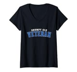 Womens Grumpy Old Vet Funny Military Veteran Men Women V-Neck T-Shirt