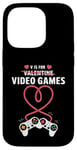 Coque pour iPhone 14 Pro V is For Video Games Gamers Couples Saint Valentin