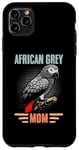 Coque pour iPhone 11 Pro Max Perroquet gris africain vintage Congo pour ornithologue