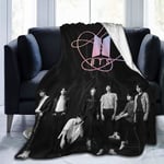 BTS Pläd Kpop Army Varma Kramar Super Mjuk Flanell Pläd Passar Soffa Kontor Lätt Plysch För Vuxna Och Barn Att Använda-bts4- 60x50in 150x125cm