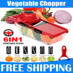 6in1 Mandoline Slicer Julienne Cutter Fruit Vegetable Chopper Peeler Grater Tool