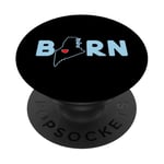 Born in State of Maine with Maine in the word Born PopSockets PopGrip Adhésif