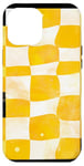 Coque pour iPhone 12 Pro Max Jaune Abstrait Carreaux Just Breathe Positive Thoughts