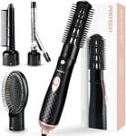 4 in 1 Hair Dryer Brush, Hot Air Styling Brush, 2 Heat & Cold Settings, Black