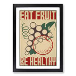 Big Box Art Vintage WPA Poster Eat Fruit Framed Wall Art Picture Print Ready to Hang, Black A2 (62 x 45 cm)