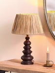 Nkuku Manua Mango Wood Small Table Lamp Base, Brown