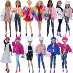 13 st 30 cm Barbie dockkläder Mode päls päls vinter c