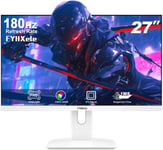 27 Pouces 1080P 180Hz Monitor Gaming Blanc FHD (1920X1080) IPS 1ms MPRT 16:9 Moniteur PC Blanc Compatible 144Hz/165Hz/180Hz, AMD FreeSync Premium, DisplayPort HDMI, Support VESA