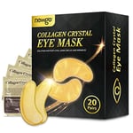 NEWGO Collagène Patch Yeux, 24K Gold Powder Masques Pour Les Yeux Au CollagèNe, Coussinets De Gel Sous Les Yeux Pour Les Cernes, Anti-Rides, Les Yeux GonfléS, Soins De La Peau, Hydratant (20 Paires)