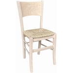 Okaffarefatto - Chaise en bois brut Lucy à peindre avec assise en paille