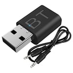 USB Bluetooth 5.0 -lähetinvastaanotin 5.0 + EDR-lähetys/vastaanotto Kaksi yhdessä Bluetooth 5.0 -sovitin USB 3,5 mm AUX-sovitin autotelevisio