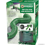 10m Coil Hose Nozzle Set Garden Lawn Hose Pipe Water Spray Gun 5 Function