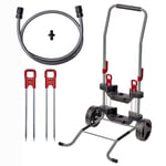 Einhell Garden Trolley On Wheels - Sack Truck with 75L Garden Waste Sack, Max Load 50Kg - Also Compatible with GE-HR 18/30 Cordless Hose Reel and Includes 1.5m Hose Extension, 2 x Anchoring Stakes