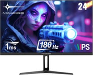 24 inch Gaming PC Screen, 180Hz, 1ms, AdaptiveSync, IPS Monitor, FHD, 110% sRGB, 2xHDMI/1xDP Ports, BluelightShield, Ultra-Thin Bezel, Adjustable Tilt (MFG24F4 HDMI Cable Included)